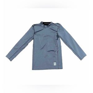 Nike Pro Warm Hyperwarm Boys Youth Grey Compression Longsleeve Mock Sz. Small